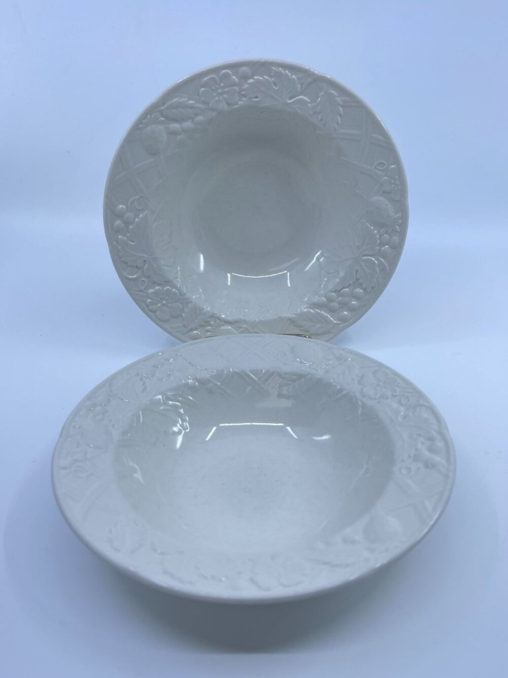 vintage mikasa english countryside fruit bowls floral embossed set of 2